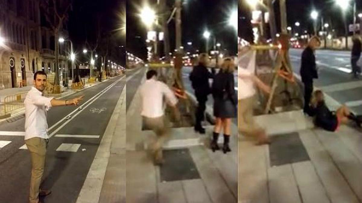 L’agressió d’un jove a una noia a l’avinguda Diagonal de Barcelona.