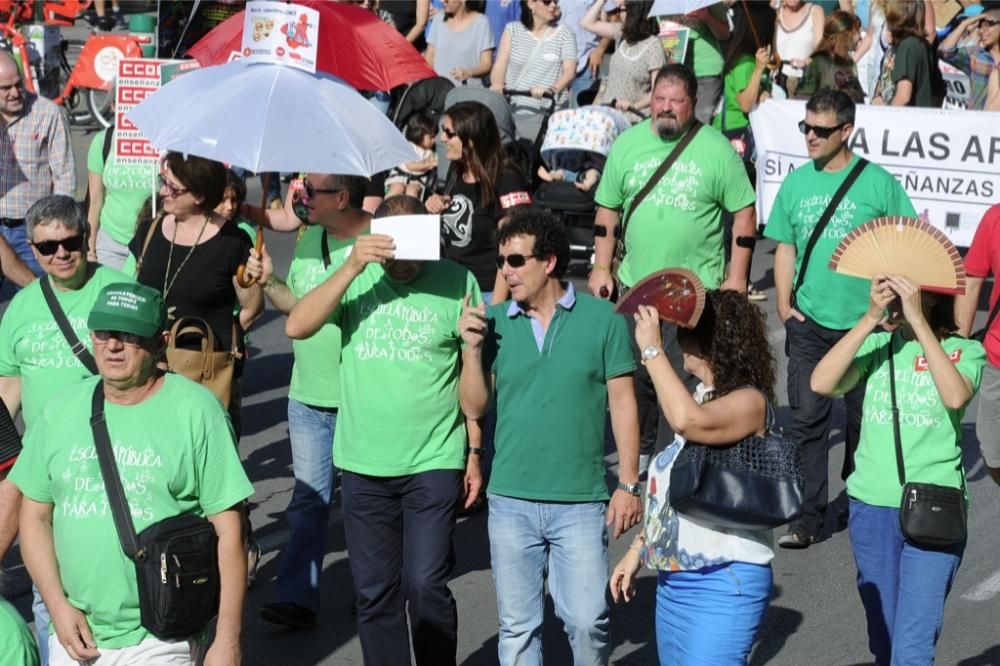 La protesta de educación en Murcia, en imágenes