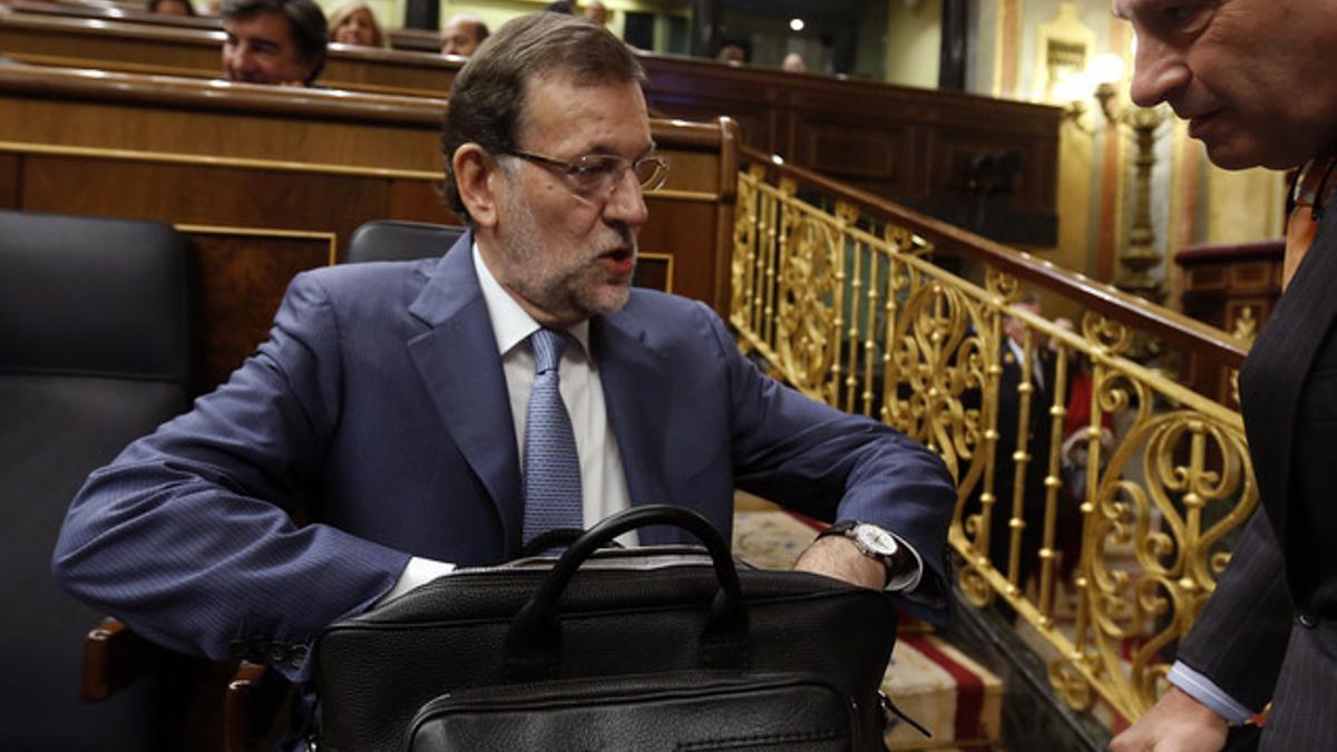 Mariano Rajoy, este miércoles, durante el pleno del Congreso.