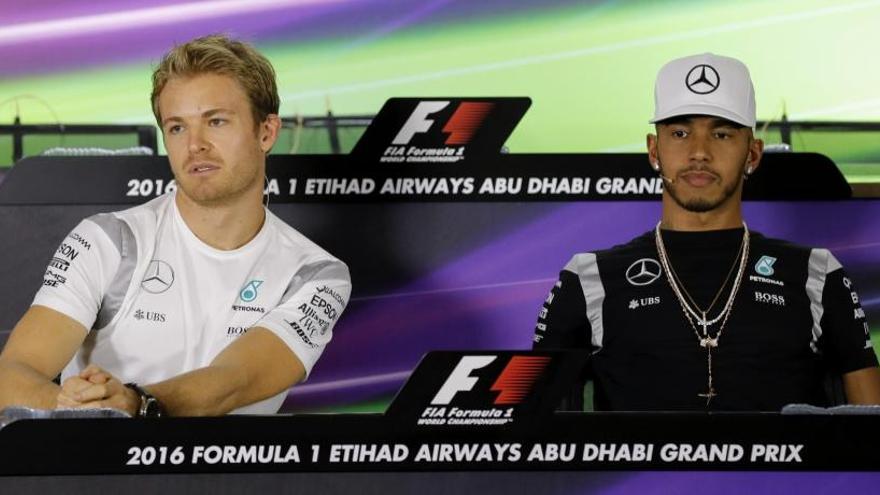 Nico Rosberg y Lewis Hamilton.