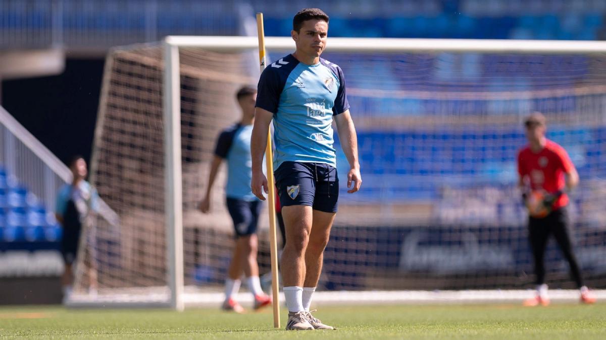 Sangalli, en el entrenamiento de este lunes.
