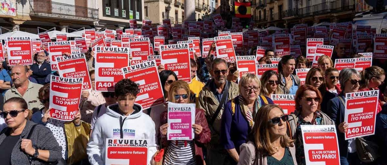 Manifestación convocada en varias localidades de la España Vaciada, en Teruel, en una imagen de archivo.