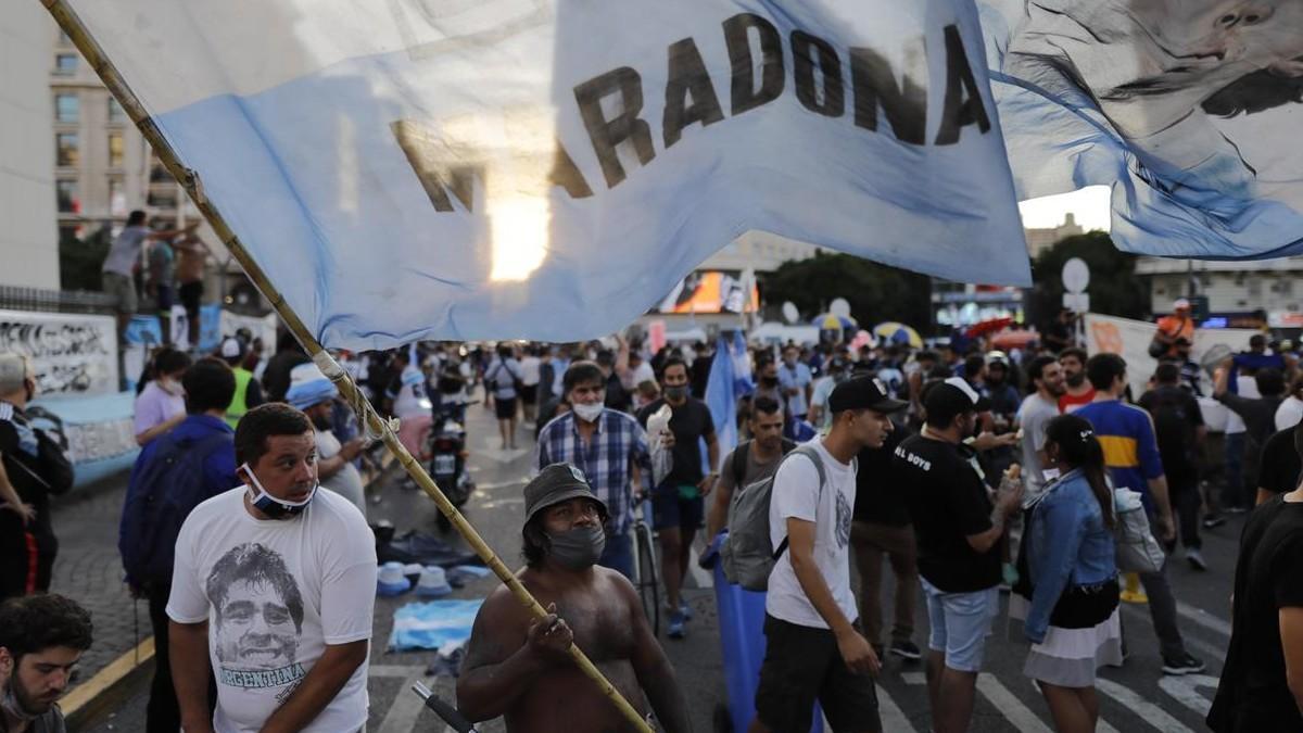 Seguidores del '10' en las calles de Bueno Aires