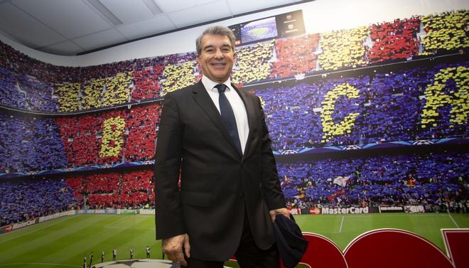 Joan Laporta, candidato a la presidencia del FC Barcelona, visitó la redacción de Sport