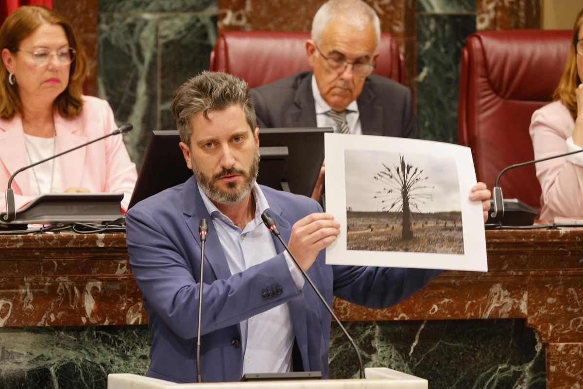 Víctor Egío muestra unas imágenes del incendio de La Hita.