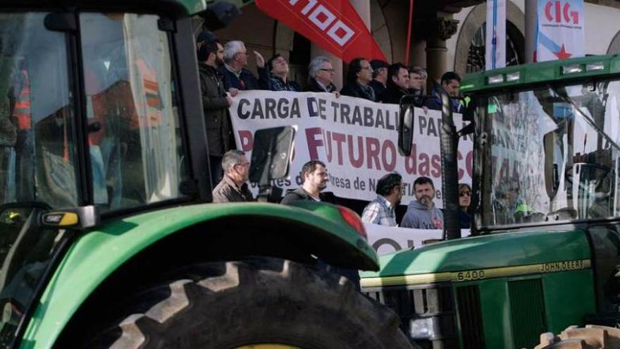 La protesta, ayer, en Ferrol.