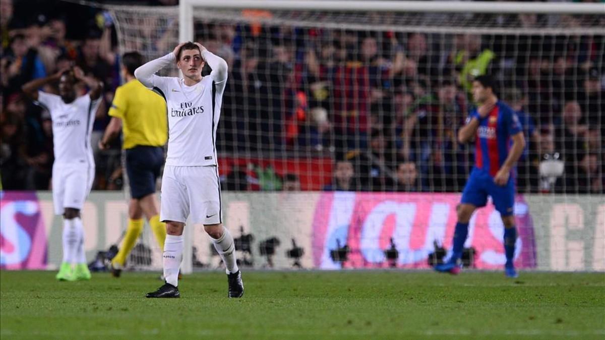 Verratti, en un duelo ante el Barça