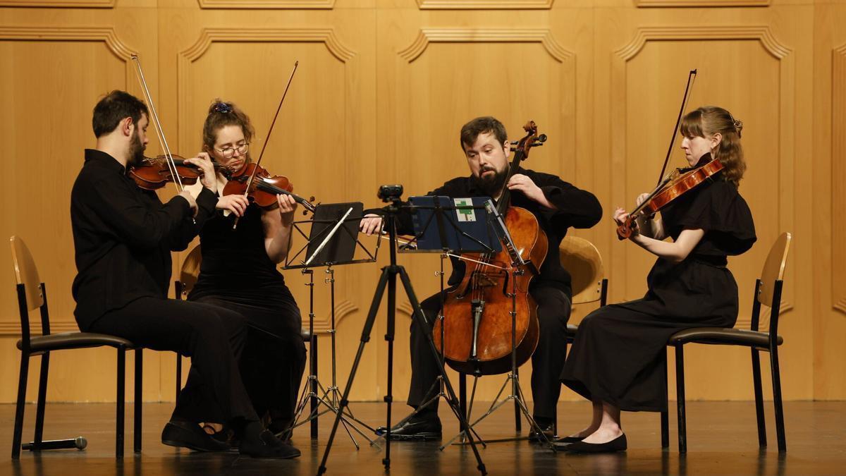 El cuarteto "Orange Road", durante el concierto de este martes en la Filarmónica.