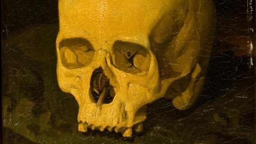 Detalle de &#039;Vanitas&#039;, el óleo de Dionisio Fierros que supuestamente retrata el cráneo de Goya
