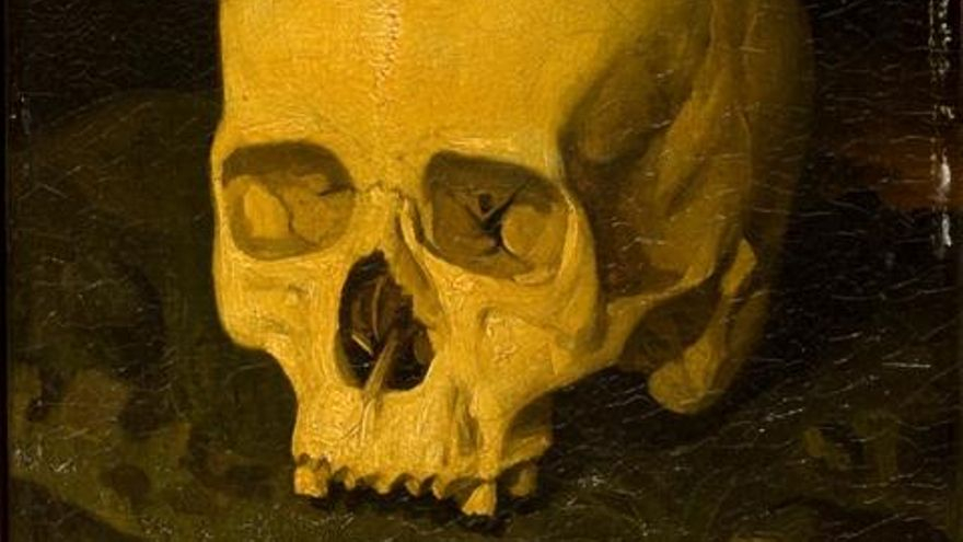 Detalle de 'Vanitas', el óleo de Dionisio Fierros que supuestamente retrata el cráneo de Goya
