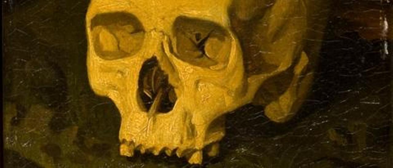 Detalle de &#039;Vanitas&#039;, el óleo de Dionisio Fierros que supuestamente retrata el cráneo de Goya