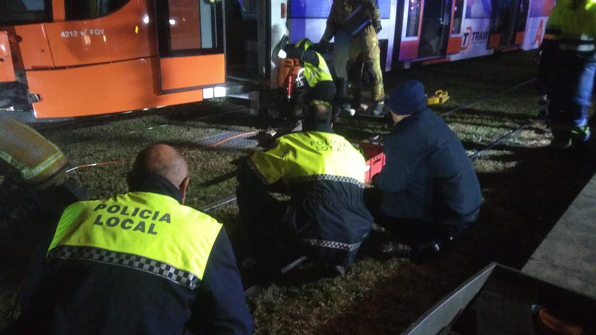 La Policía Local, en el lugar del suceso