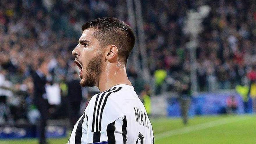 Morata celebra el gol logrado el miércoles ante el Sevilla.