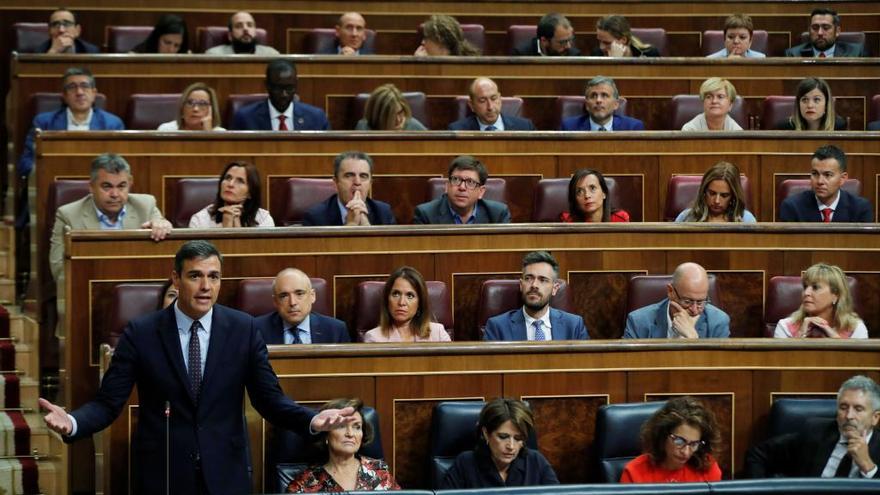 Pedro Sánchez este miércoles en el Congreso.