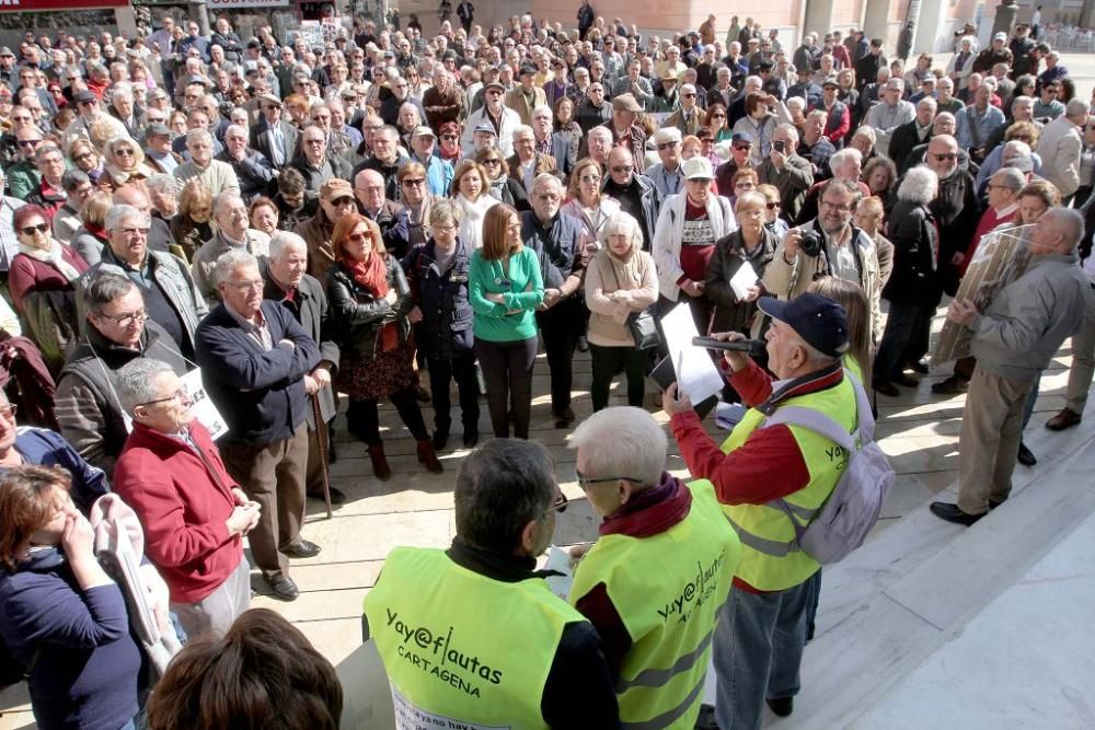 Los jubilados de Cartagena también protestan por la subida del 0,25