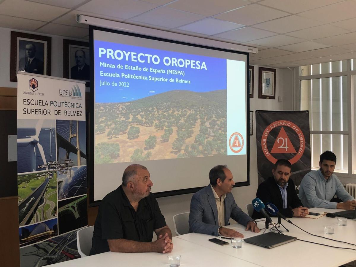 Imagen de archivo de la presentación del Proyecto Oropesa, de Minas de Estaño de España, en la Escuela Politécnica Superior de Belmez.