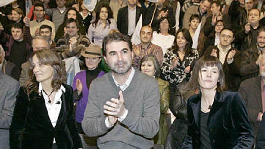 Suárez Canal, Táboas, Anxo Quintana, Ana Pontón y Fernando Blanco, ayer en la presentación del BNG. / x. rey