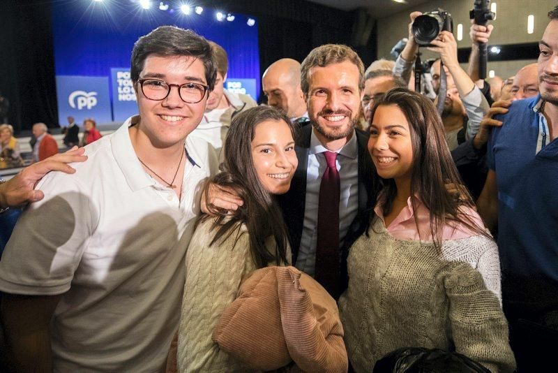 Mitin de Pablo Casado en Zaragoza el 6 de noviembre de 2019