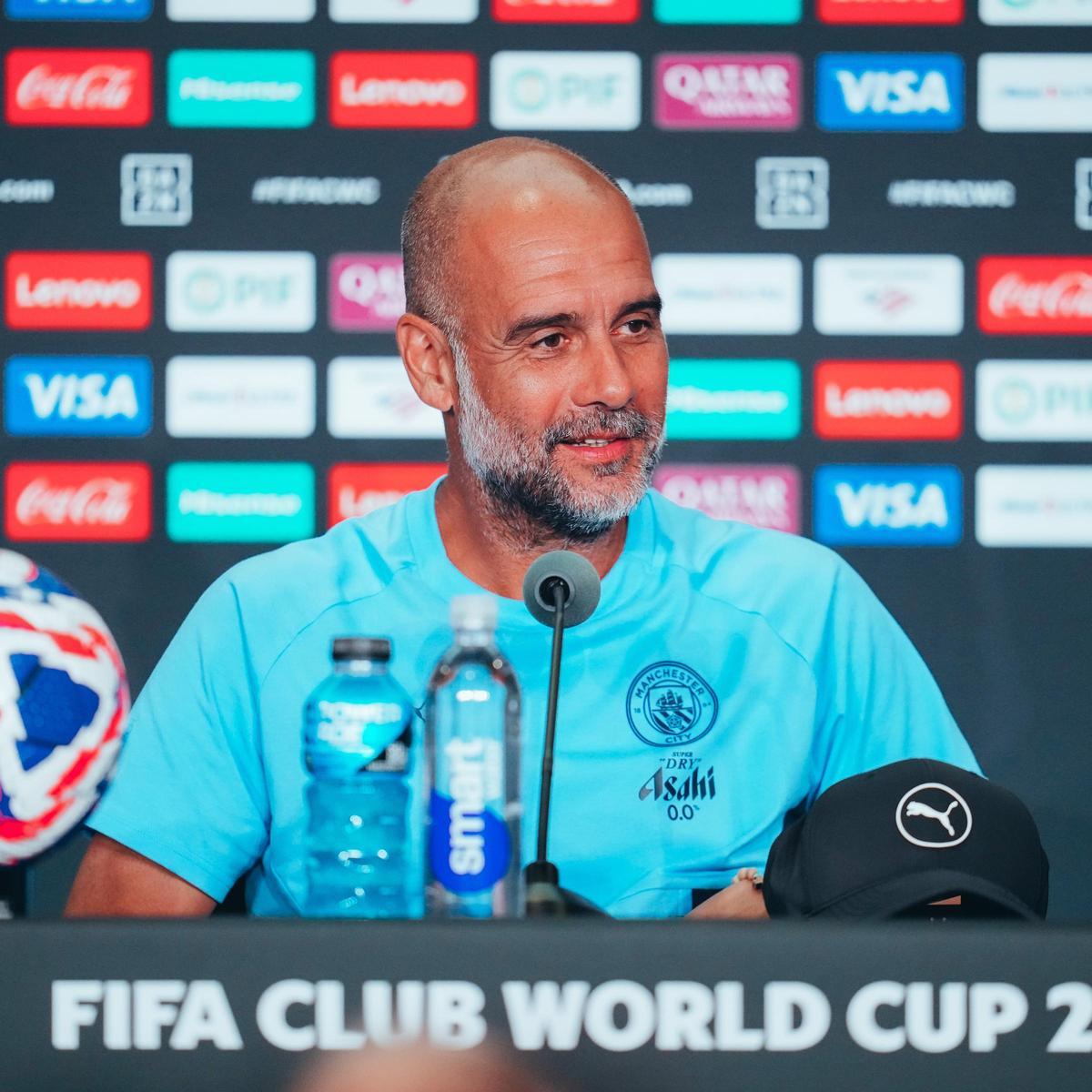 Pep Guardiola, en una rueda de prensa durante el Mundial de Clubes