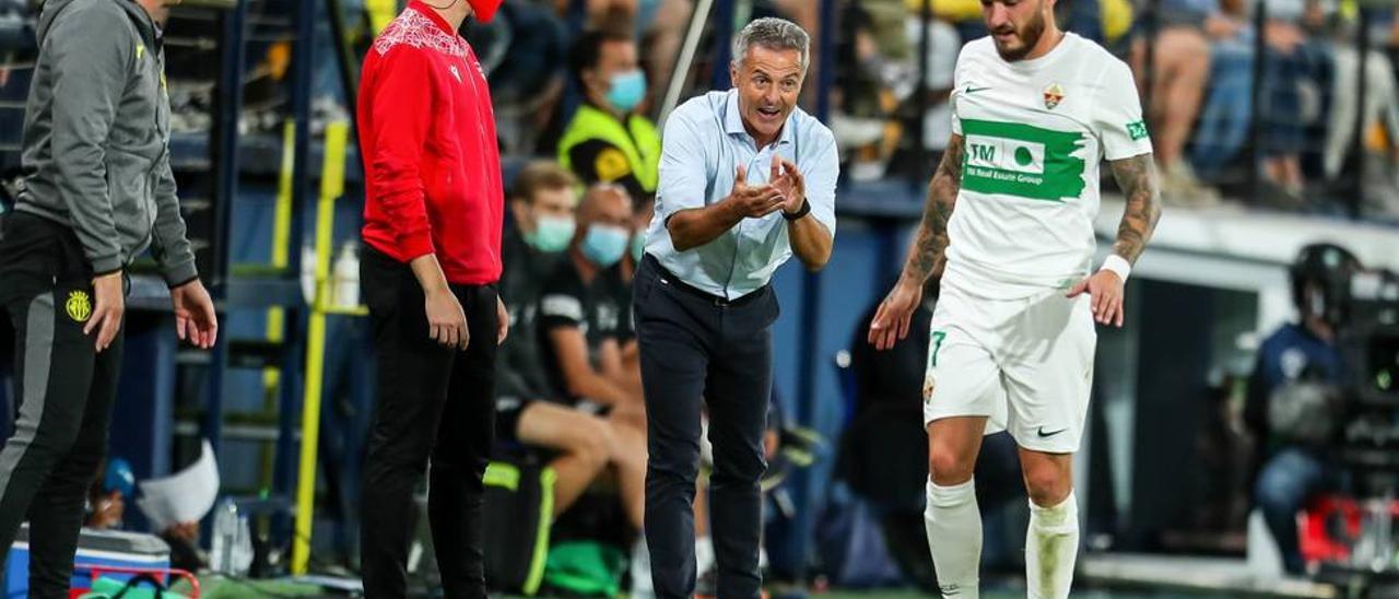 Fran Escribá, durante el encuentro frente al Villarreal