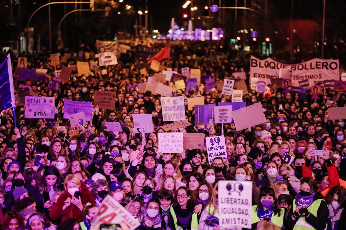 Manifestación del 8-M por las calles de Madrid.