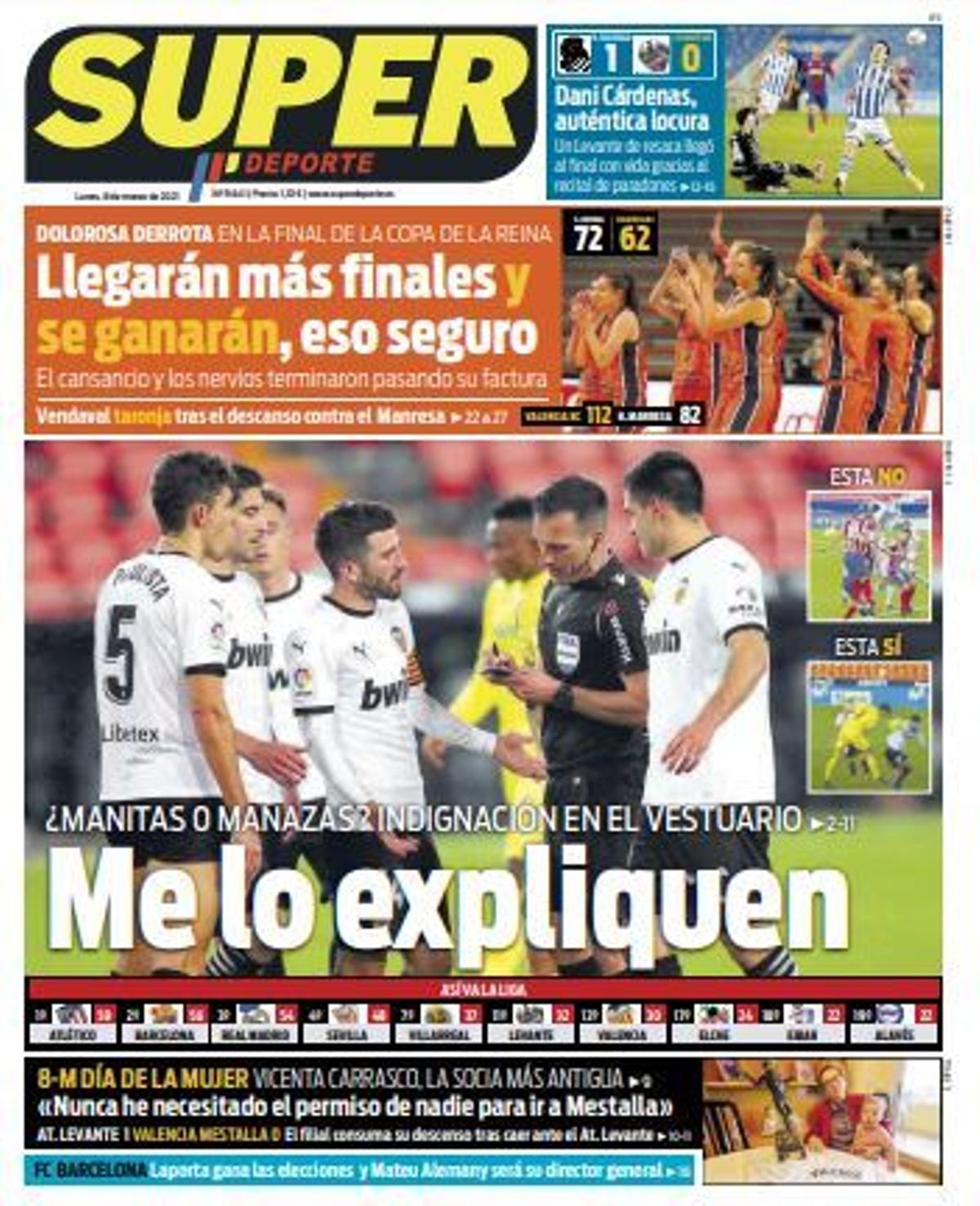 La portada de SUPER del lunes