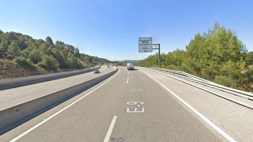 El tram on ha tingut lloc l&#039;accident, el punt quilomètric 64 de la C-16, a Balsareny