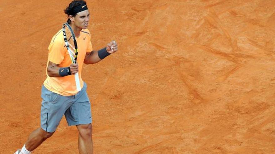 Nadal celebra su victoria ante Ferrer.