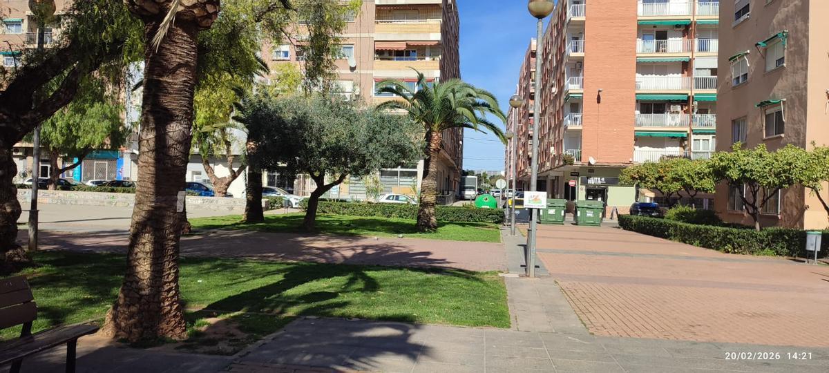 Zona donde se recorta el espacio ajardinado.