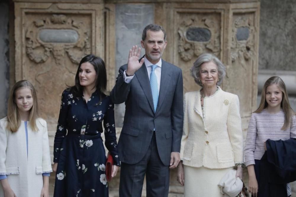 Los Reyes asisten a la misa de Pascua en la Catedral de Mallorca