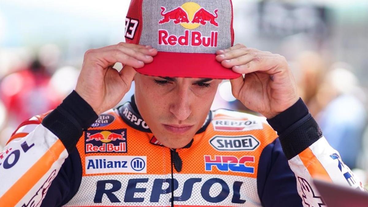 Marc Márquez (Honda), en la parrilla del GP de Australia, en Phillip Island.