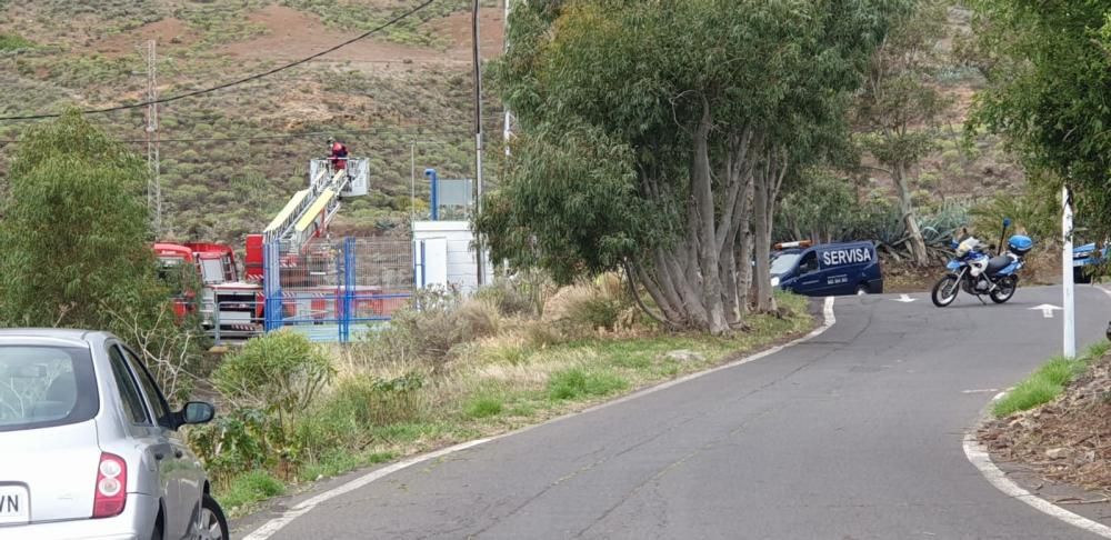 El dispositivo conformado por bomberos y agentes de policía.