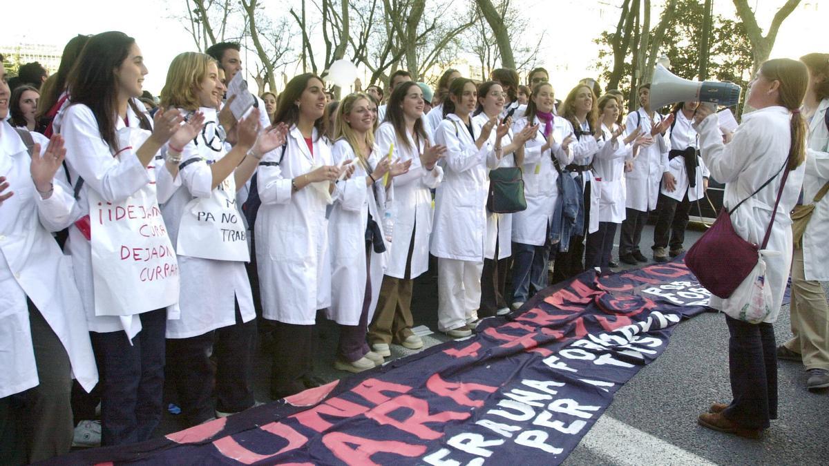 Protesta de estudiantes de Medicina