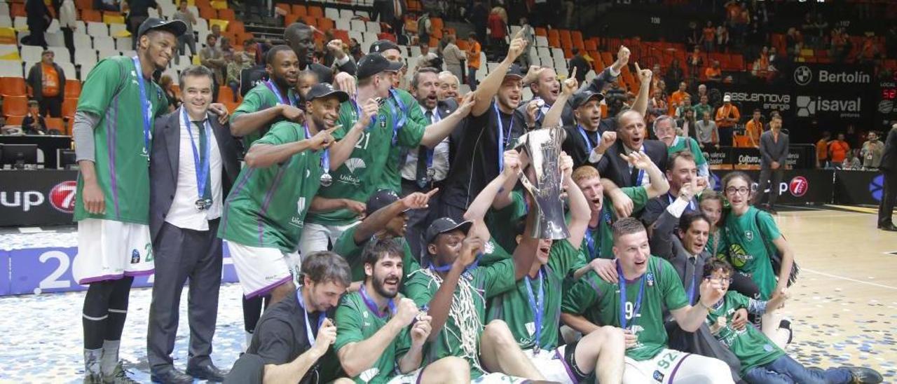 El Unicaja conquistó la Eurocup en Valencia en 2017.