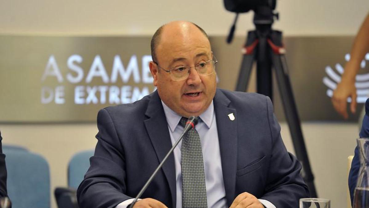 El consejero de Agricultura, Ganadería y Medio Natural, Juan José García, este viernes en la Asamblea.