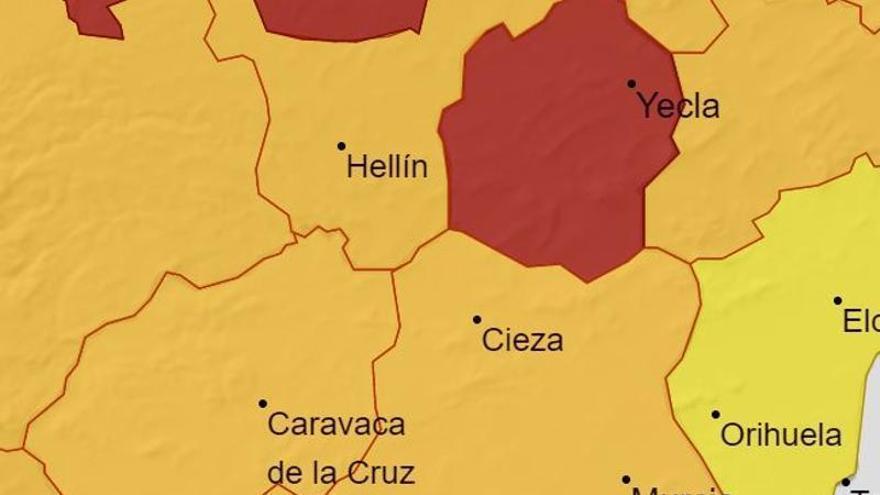 Mapa de alerta en la Región.