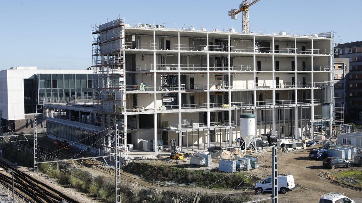 Obras de la nueva comisaría de la Policia Local de Gijón.