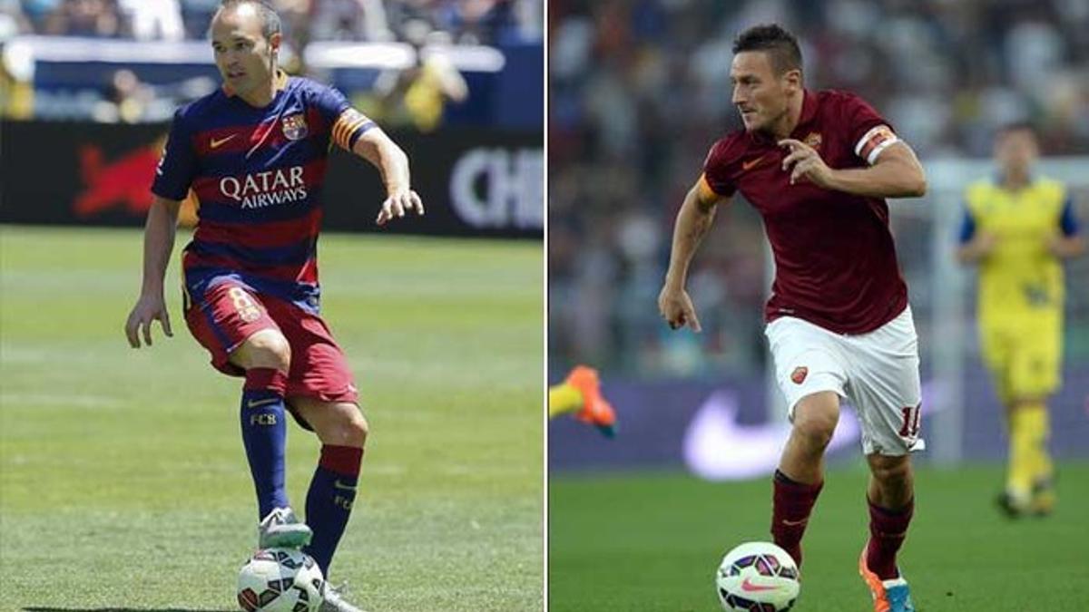 Iniesta y Totti, duelo de talentos en el Gamper