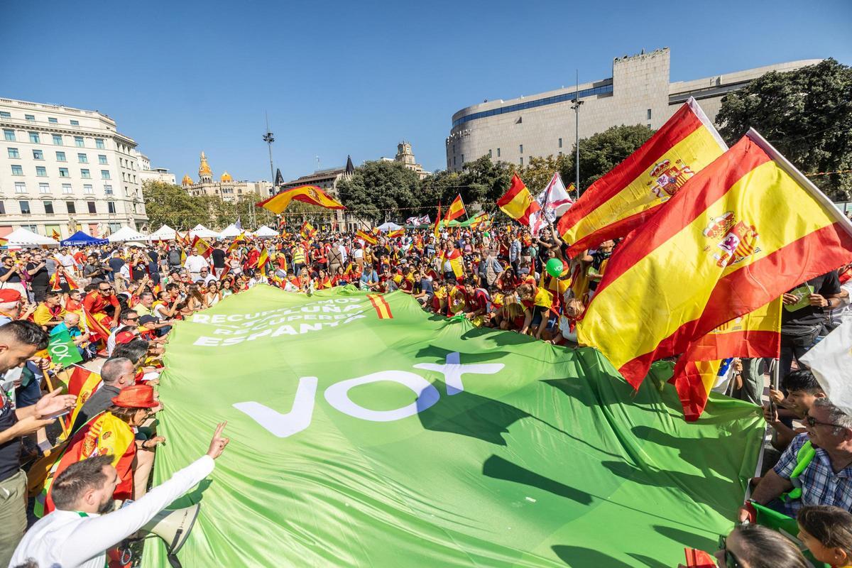 Manifestación por el 12-O en Barcelona