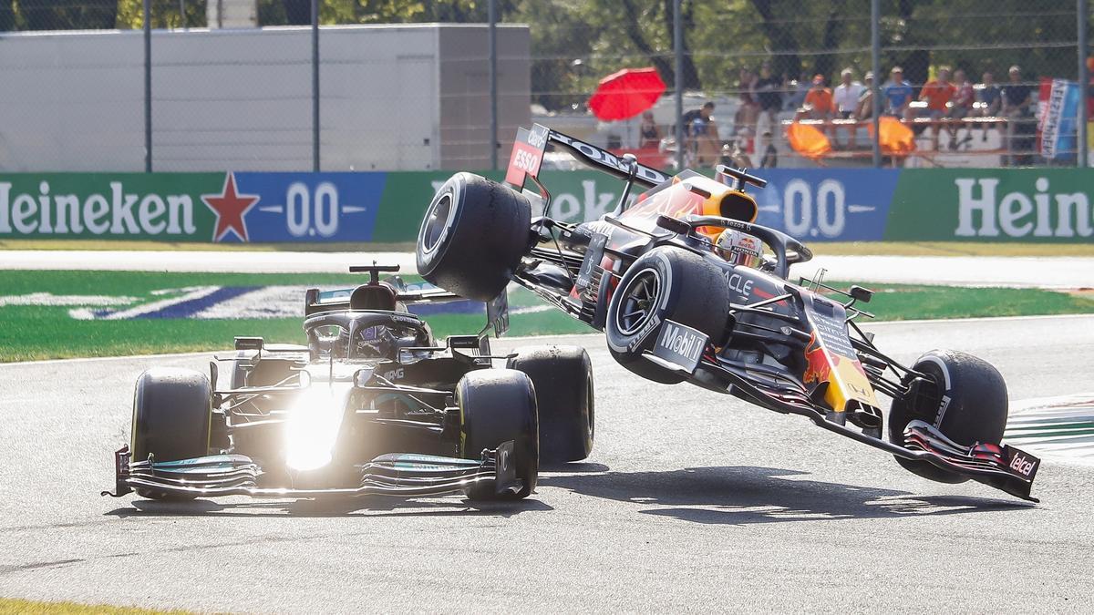 El accidente entre Verstappen y Hamilton en el GP de Italia