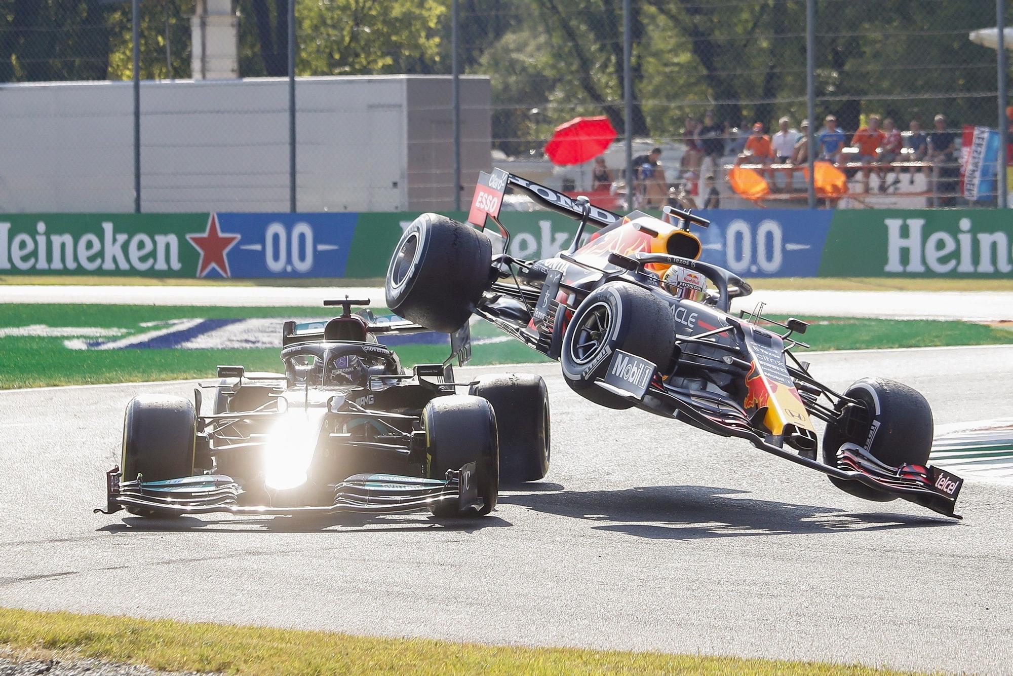 El accidente entre Verstappen y Hamilton en el GP de Italia
