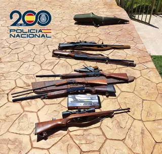 Detenido en Petrer con más de 700 plantas de marihuana y un arsenal de armas