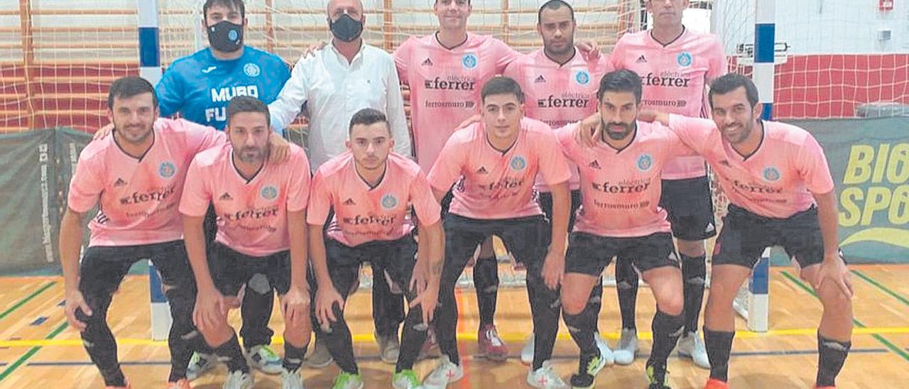 Plantilla del Muro Futsal, líder en solitario en la Tercera División balear de fútbol sala.