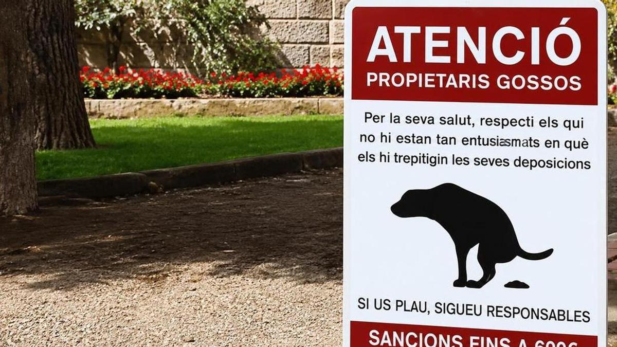 Un rètol pel civisme dels propietaris de gos a Solsona