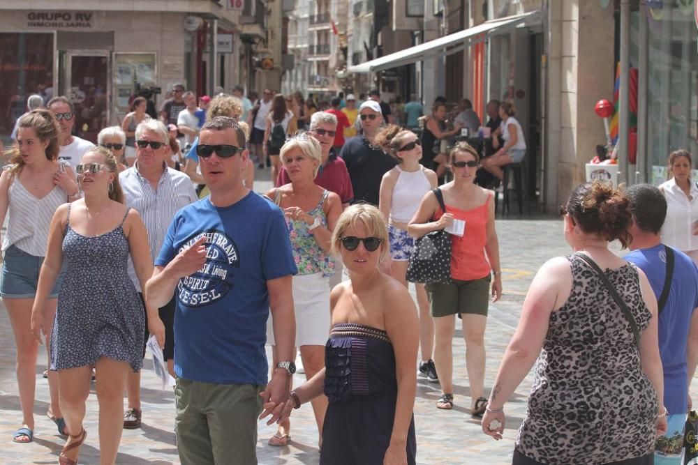 Turistas en Cartagena en el Puente de agosto