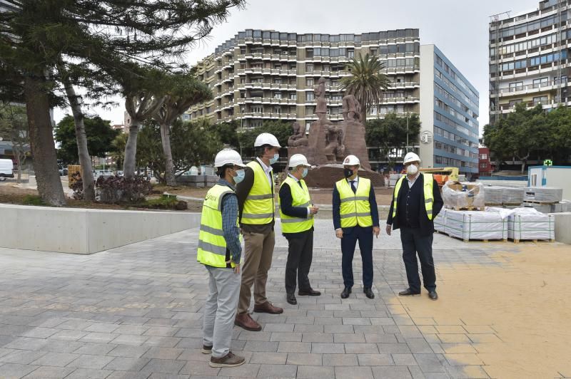 Obras de la peatonalización de la Plaza de España