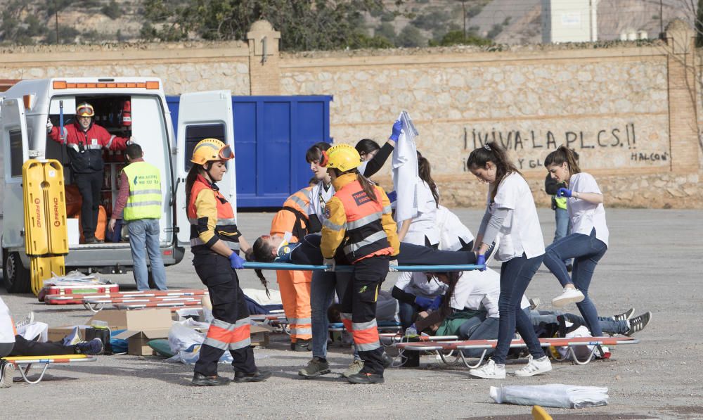 Simulacro de la Escuela de Enfermería de Castelló