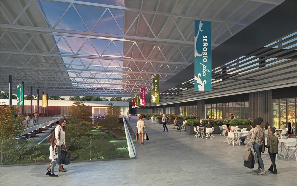 Render del interior de Señorío Plaza, el nuevo parque comercial y de ocio en Illescas
