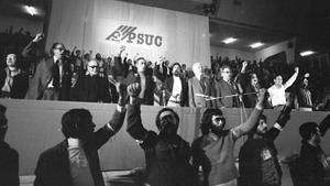 Mitin electoral del PSUC en 1977.
