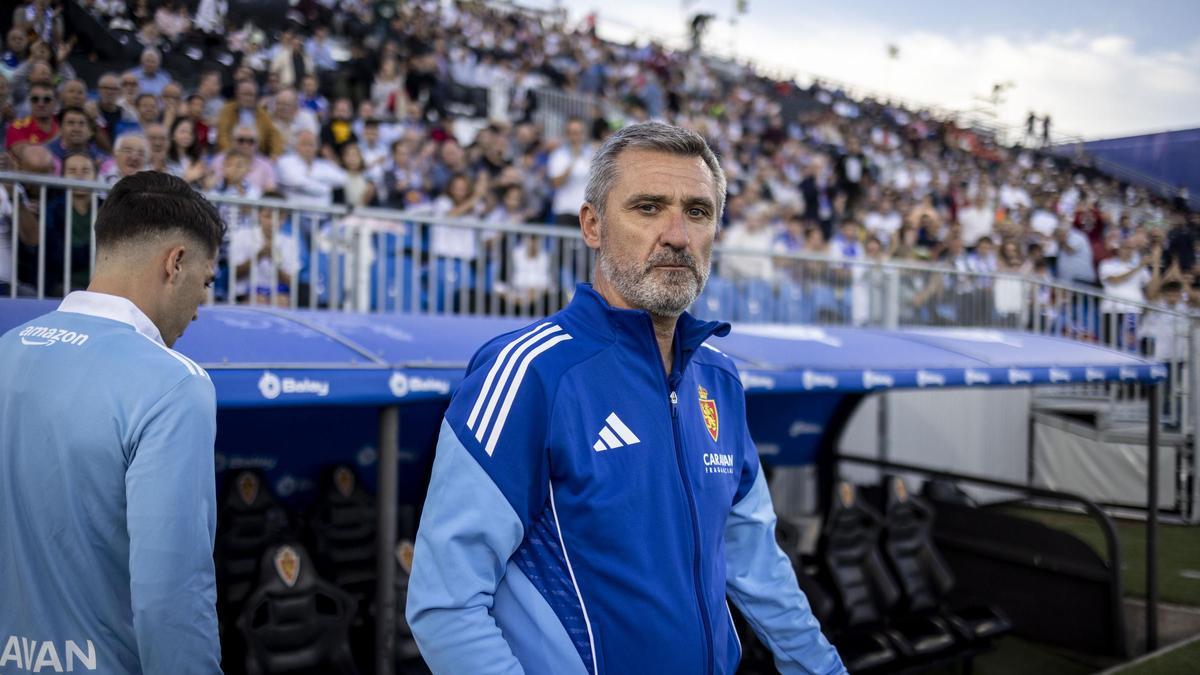 Emilio Larraz, antes del encuentro del pasado sábado ante la Cultural Leonesa.